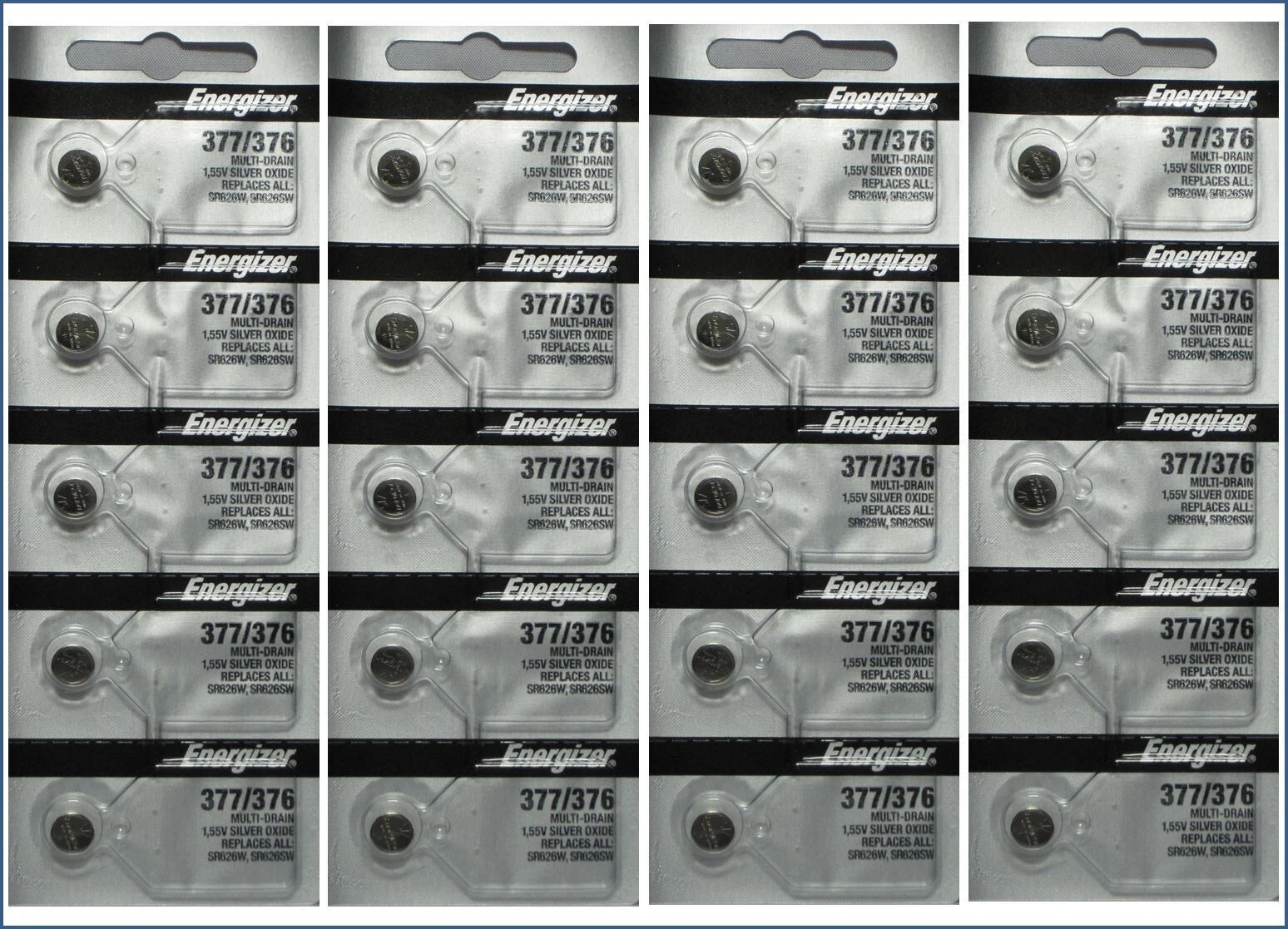 20 x FRESH Energizer 377 376 WATCH BATTERY SR626SW SR626W Silver Oxide Battery