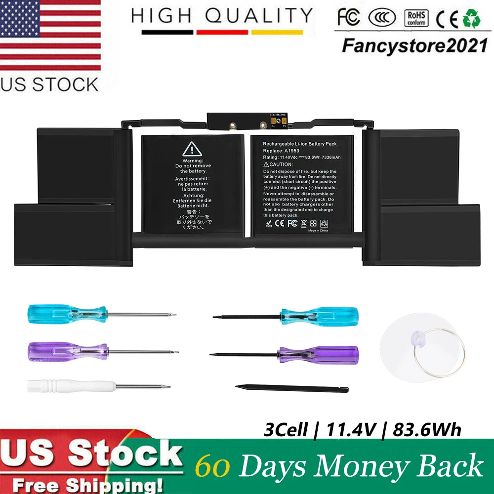 A1953 Battery for Apple Mid 2018 2019 MacBook Pro 15" A1990 EMC 3215 3359