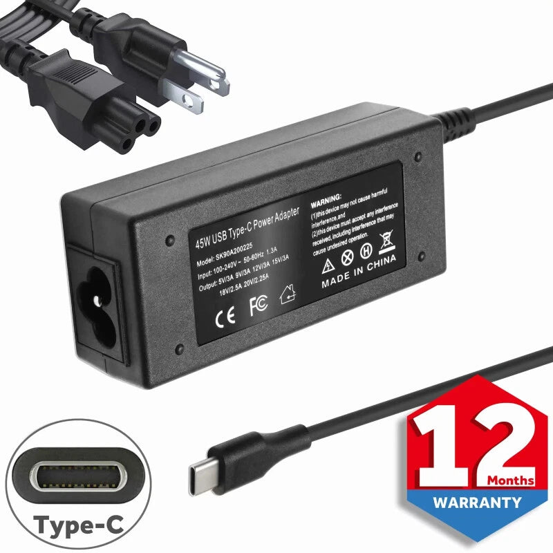 45W USB-C Type-C Adapter Laptop Charger For HP Chromebook x360 14 G5 11 G6 G7 EE