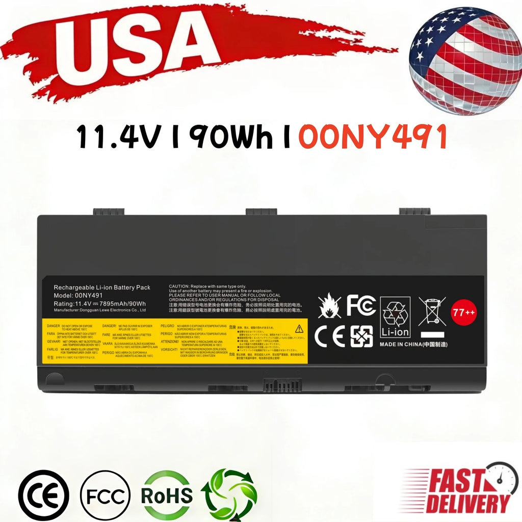 77++ Battery for Lenovo Thinkpad 00NY490 00NY491 00NY492 00NY493 L17M6P51