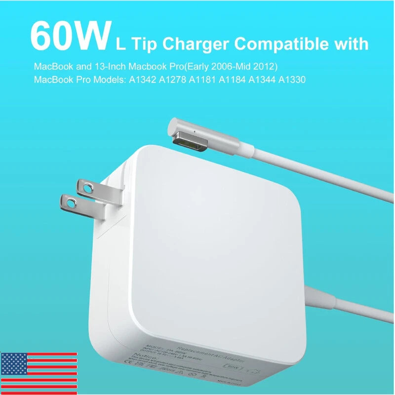 60W AC Adapter L-Tip Connector for MacBook Air 13'' Charger (Before Mid 2012)