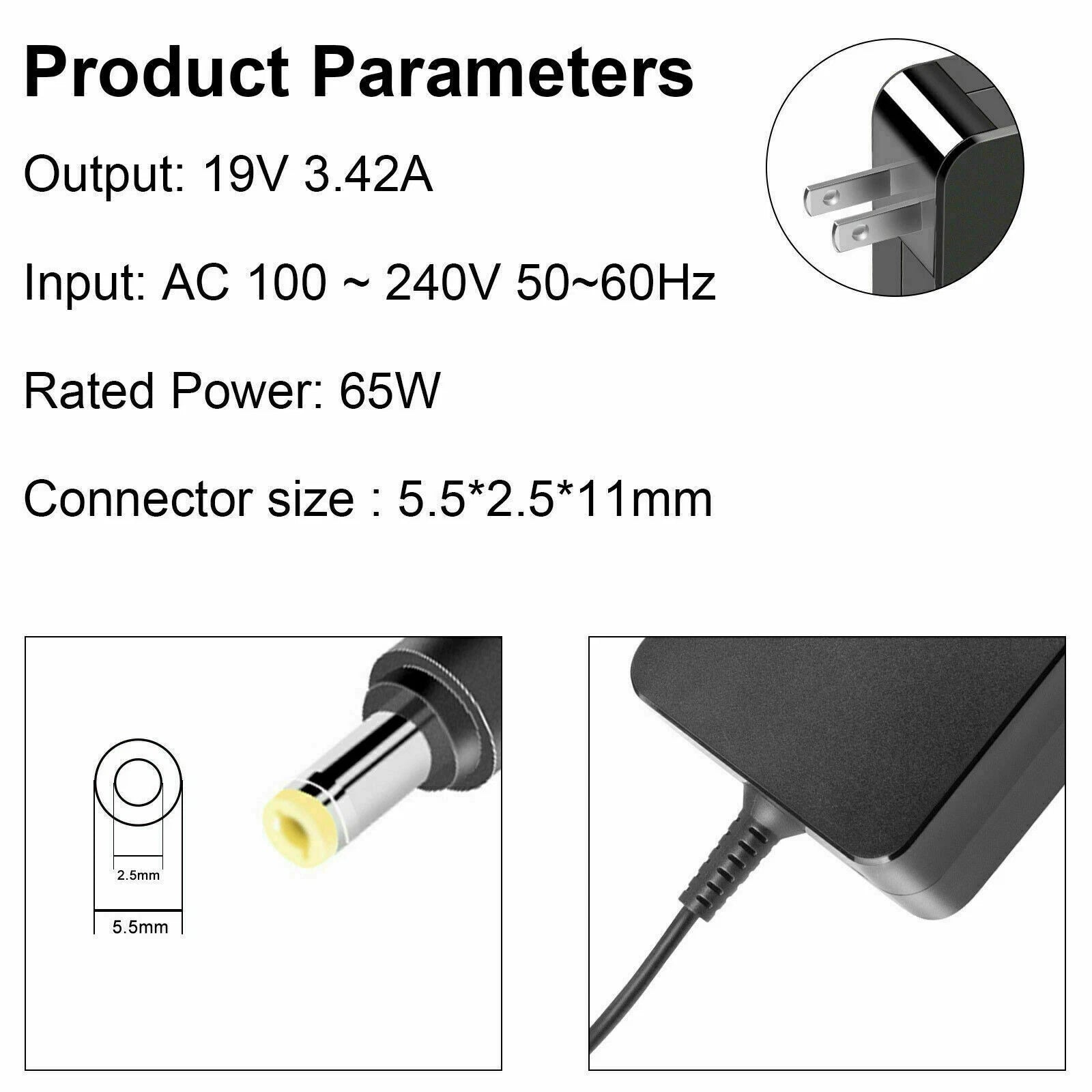 65W AC Adapter Charger Power Supply For ASUS X53S X551C X551M X751M Notebook