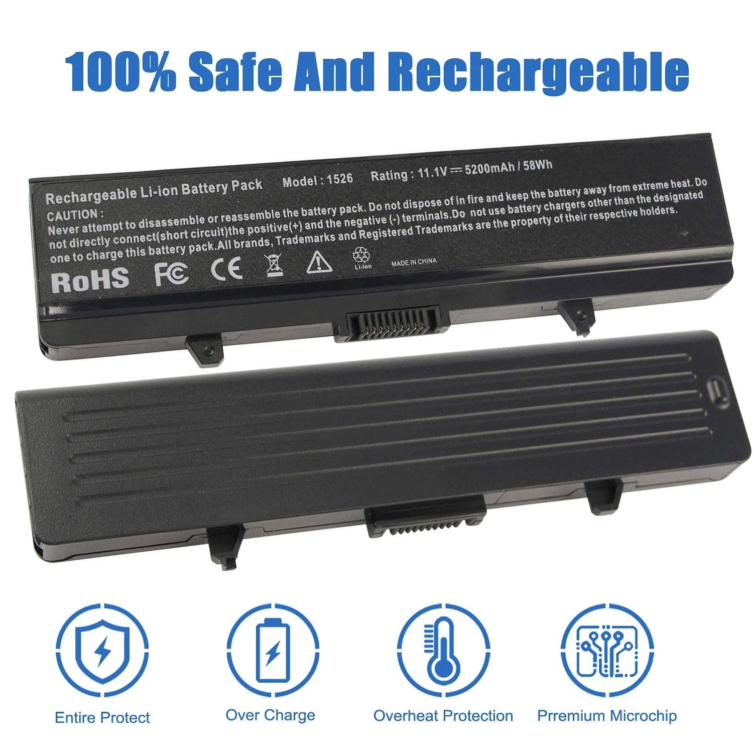 Battery for Dell Inspiron 1525 1526 1545 1546 1440 1750 X284G RN873 K450N 58Wh