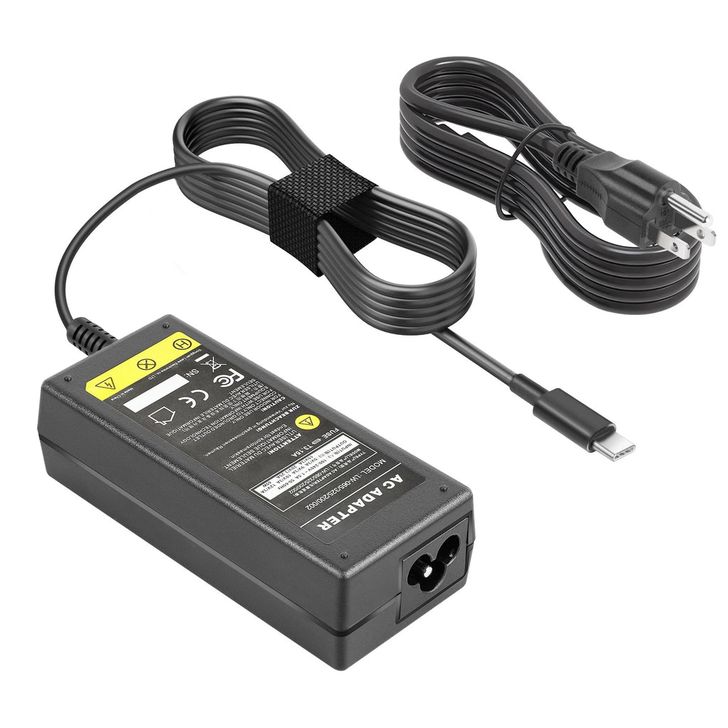Laptop Charger 65W USB C Type C Ac Power Cord Supply 45W Universal Adapter US