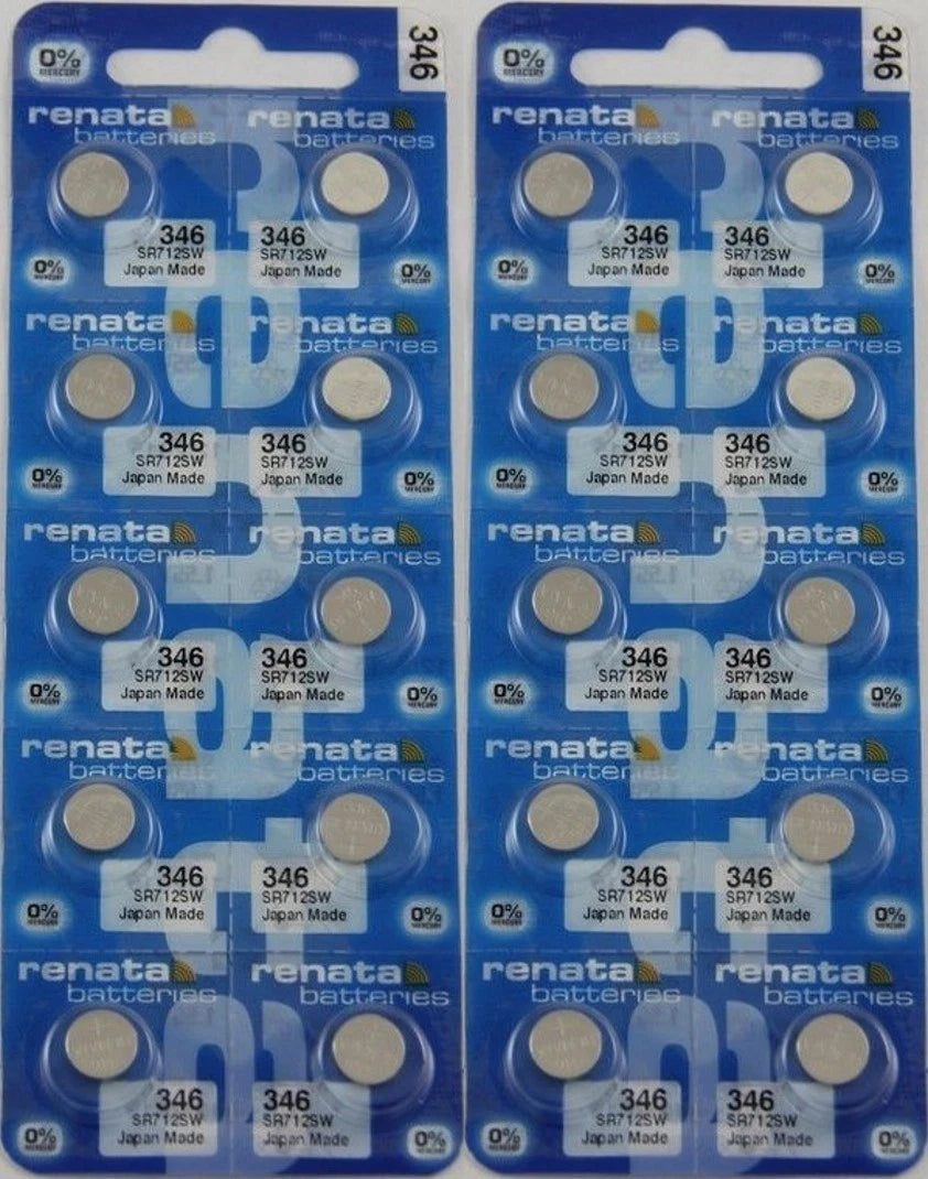 Renata 346 Silver Oxide 20 Batteries (SR712SW)