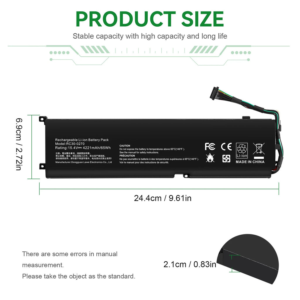 RC30-0270 RZ09-0270 RZ09-03009 Battery for Razer Blade 15 2018 2019 Base NEW