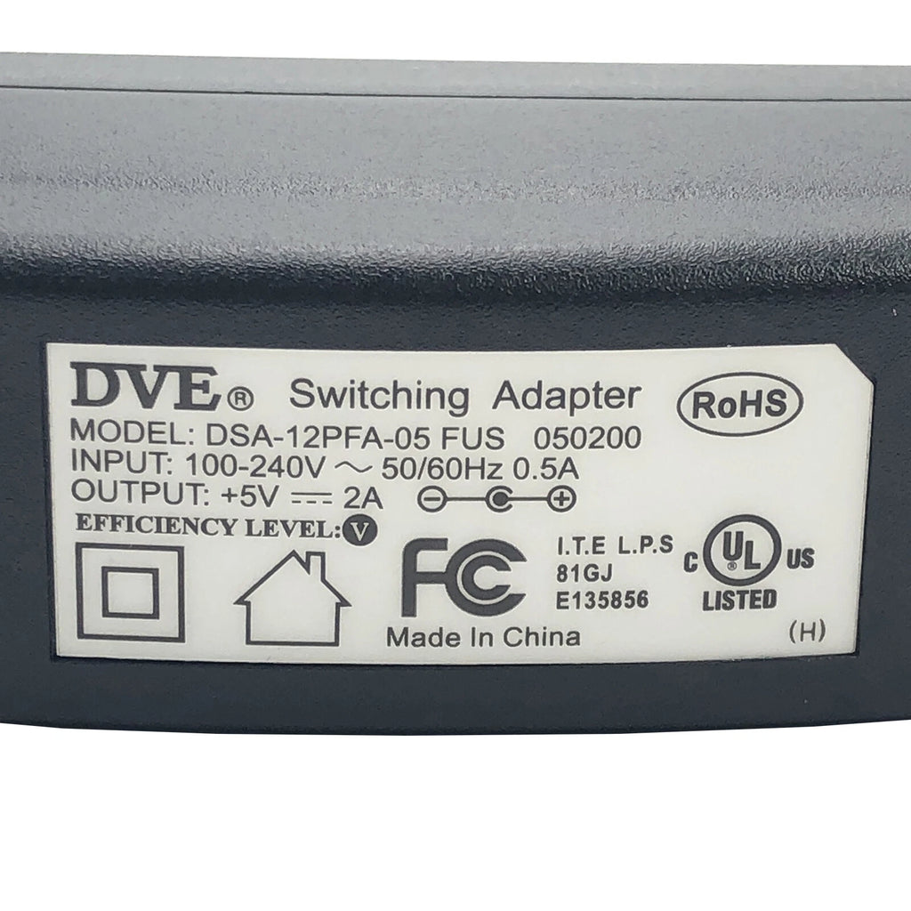 NEW Original 10W DVE AC DC Switching Adapter 5V 2A DSA-12PFA-05 FUS 050200 OEM