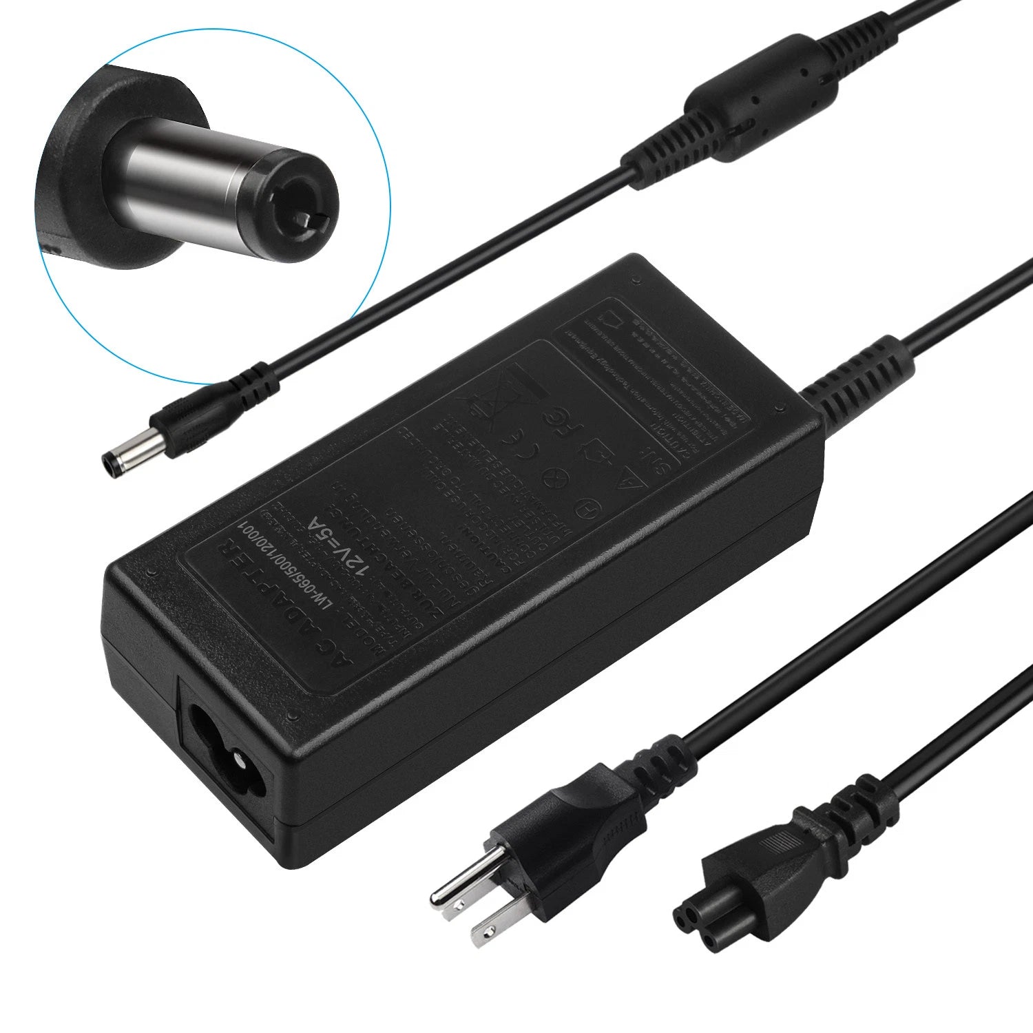 12V 5A 5.5mmx2.5mm AC-DC Power Supply Cord Adapter Charger PSU Mains LED Strip