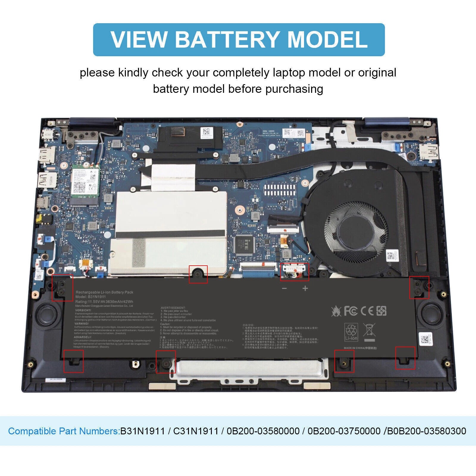 B31N1911 Battery For ASUS VivoBook Flip TM420IA TP470EA TP470EZ X421DA C31N1911