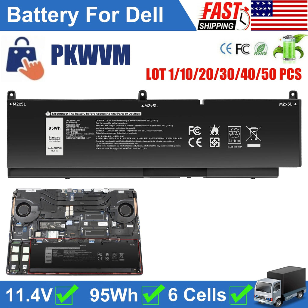 LOT 1-50 PKWVM Battery For Precision 7550 7560 7750 7760 Serie C903V 447VR CR72X