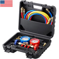 AC Manifold Gauge Set R134A R22 R12 R502 Refrigeration Refrigerator Hose Case