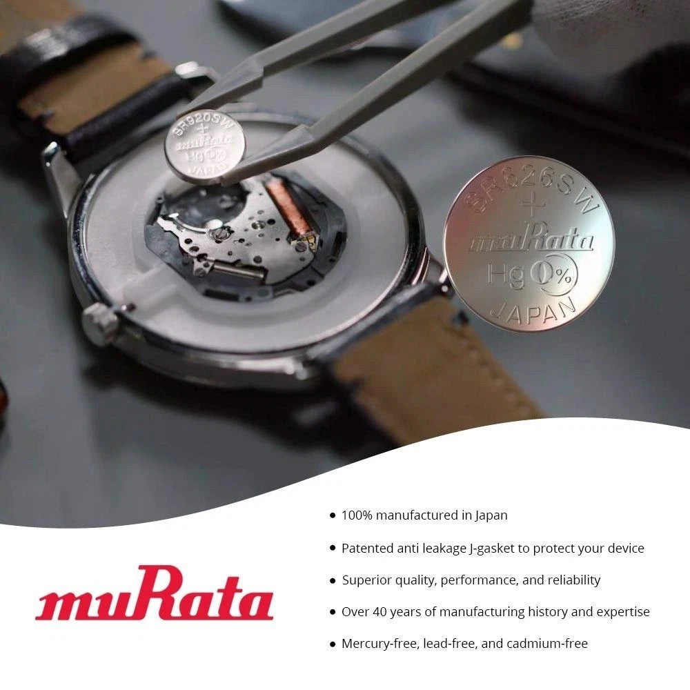 Murata 371 Battery SR920SW 1.55V Silver Oxide Watch Button Cell (20 Batteries)