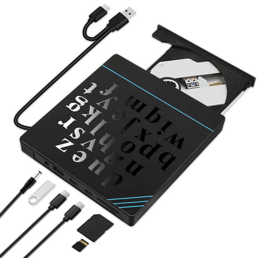 External CD DVD Drive for PC Laptop Windows 11 10 USB 3.0 Burner Reader Writer