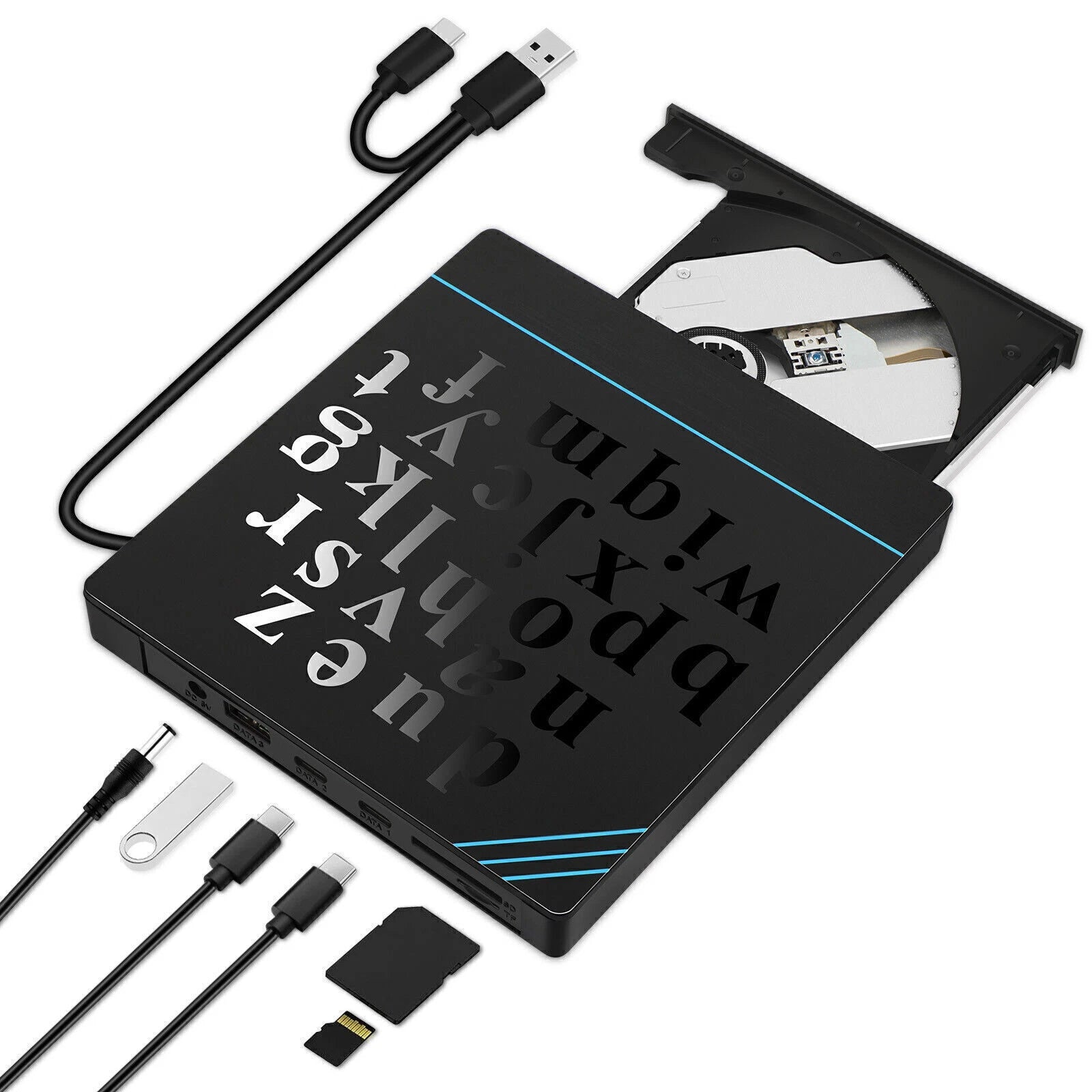 External CD DVD Drive for PC Laptop Windows 11 10 USB 3.0 Burner Reader Writer