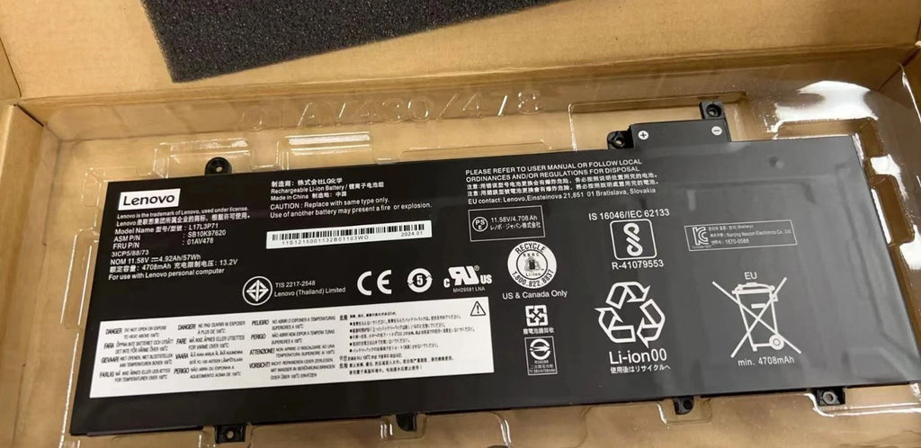 OEM 57WH 01AV478 Battery For Lenovo ThinkPad T480s L17L3P71 01AV479 L17M3P71 New
