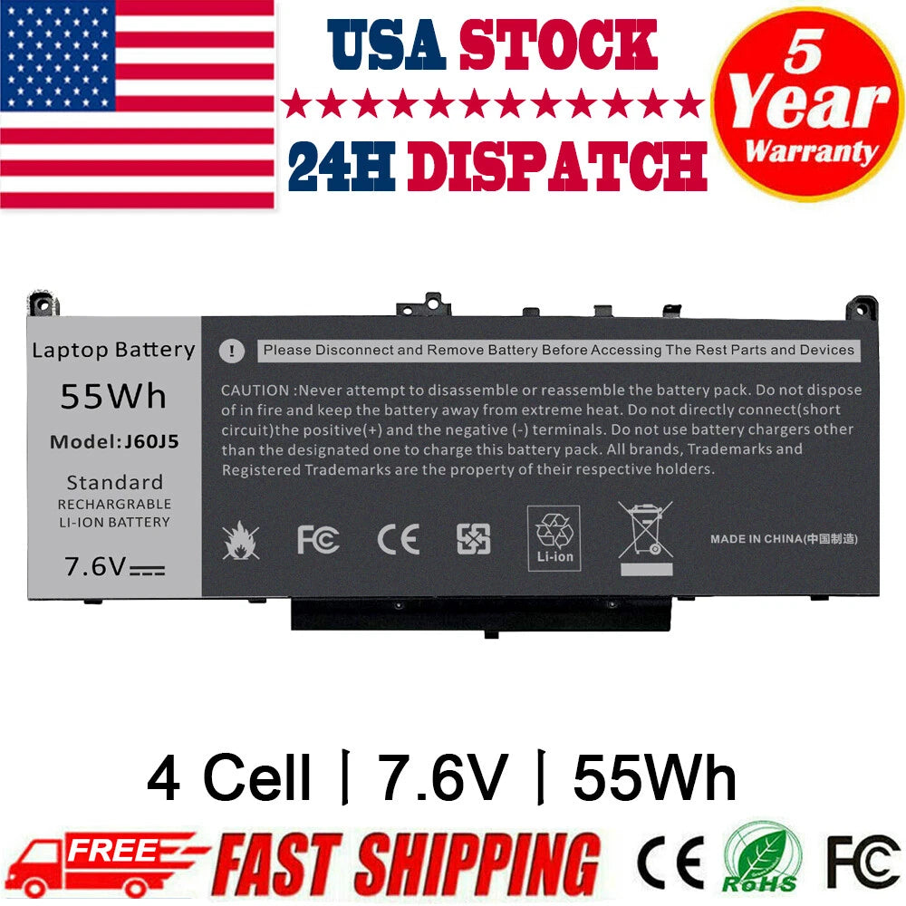 J60J5 Battery For Dell Latitude E7270 E7470 MC34Y WYWJ2 GG4FM 451-BBSY 451-BBSX