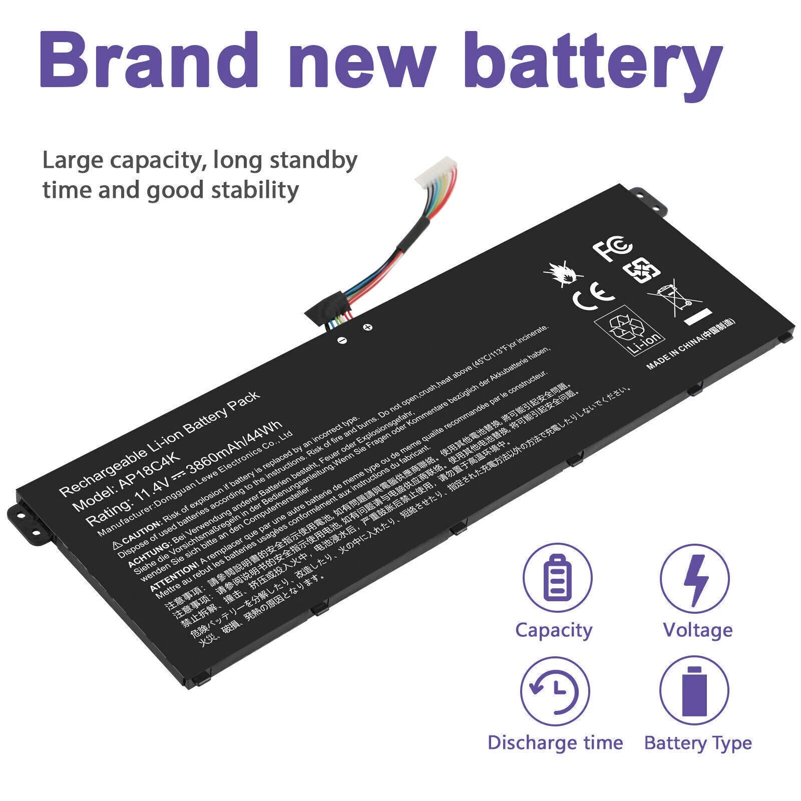 ?AP18C4K Battery for Acer Aspire 5 A515-43 A515-43G A515-44 A515-44G 44Wh
