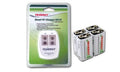 Tenergy 9V Smart Charger for Batteries with 4 Batteries