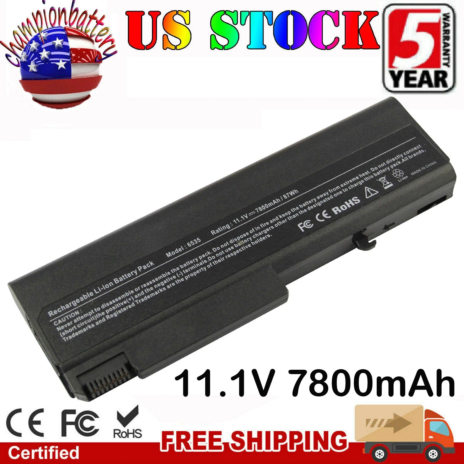 6/9 Cells Battery for HP EliteBook 6930p 8440p 8440w 6730b 6535b 482962-001