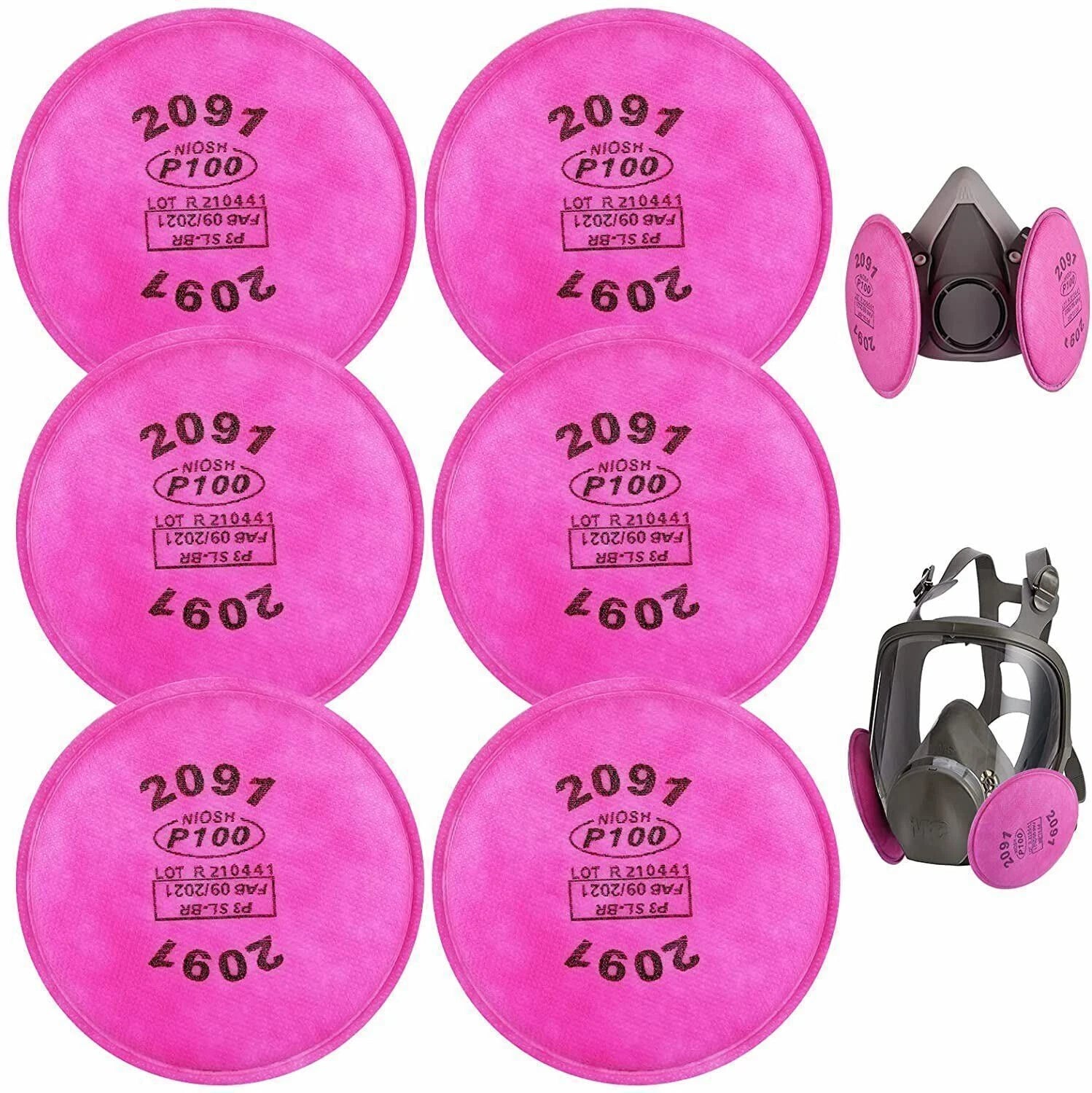 2-40PCS (20Pairs) 2091 Filters Replacement for 6000 6800 7000 Series Respirators