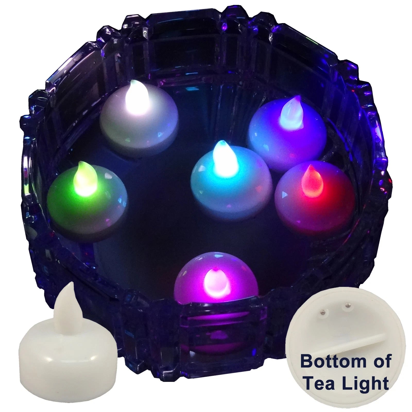 Qty 6 Battery Operated FLOATING Multicolor LED Tealights Tea Lights Flameless