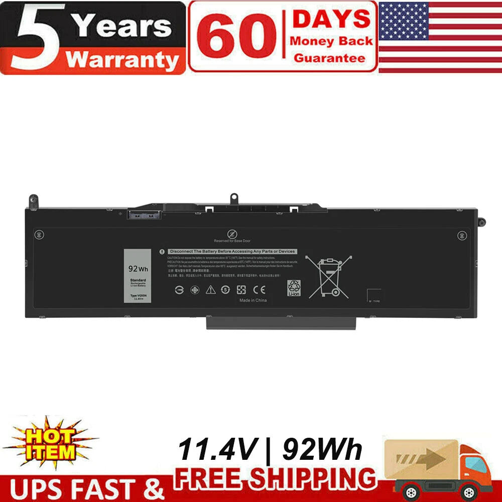 VG93N 92WH Laptop Battery For Precision 15 3520 3530 Latitude 15 5580 5590 5591