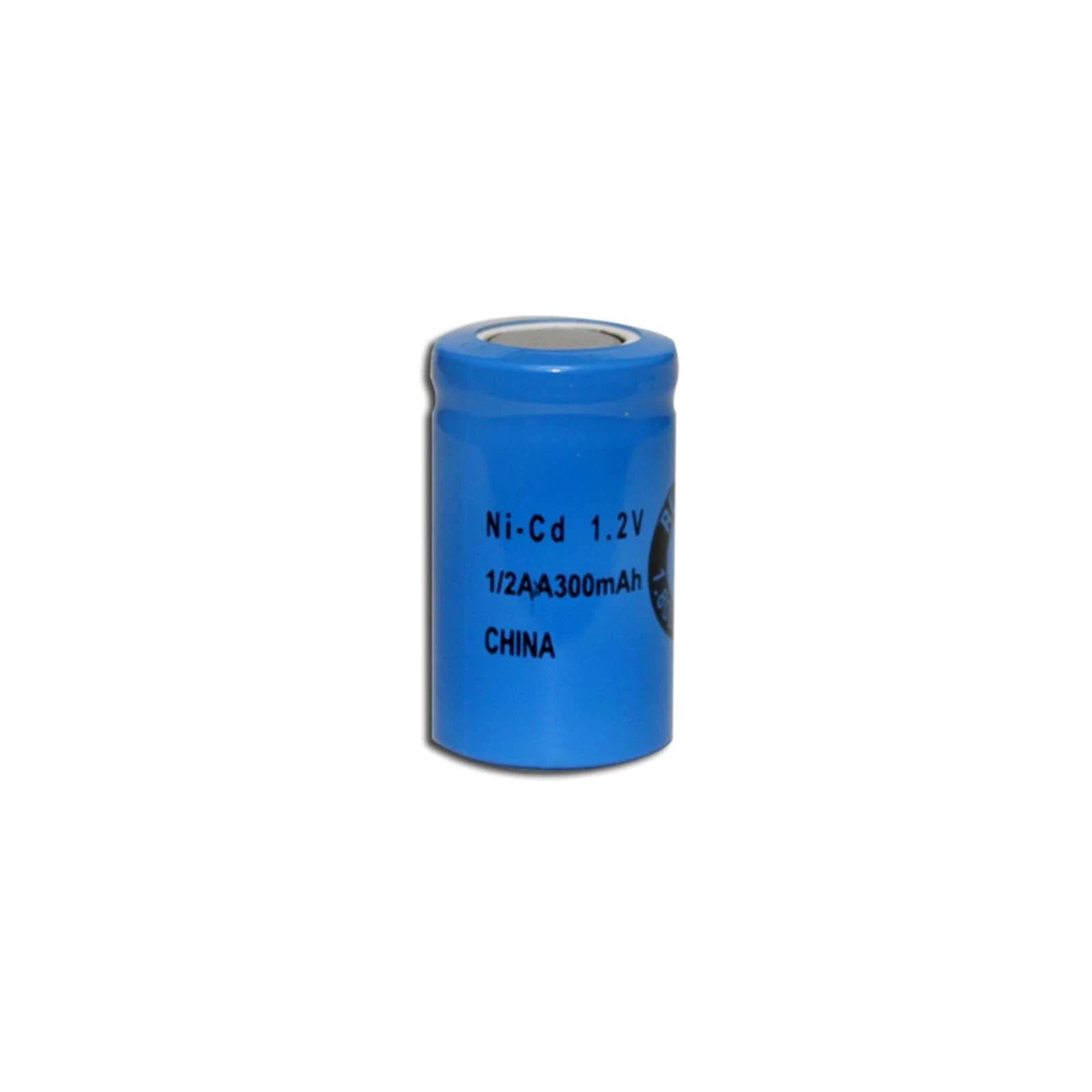 Exell 1.2V 300mAh NiCD 1/2AA Rechargeable Battery Flat Top Cell