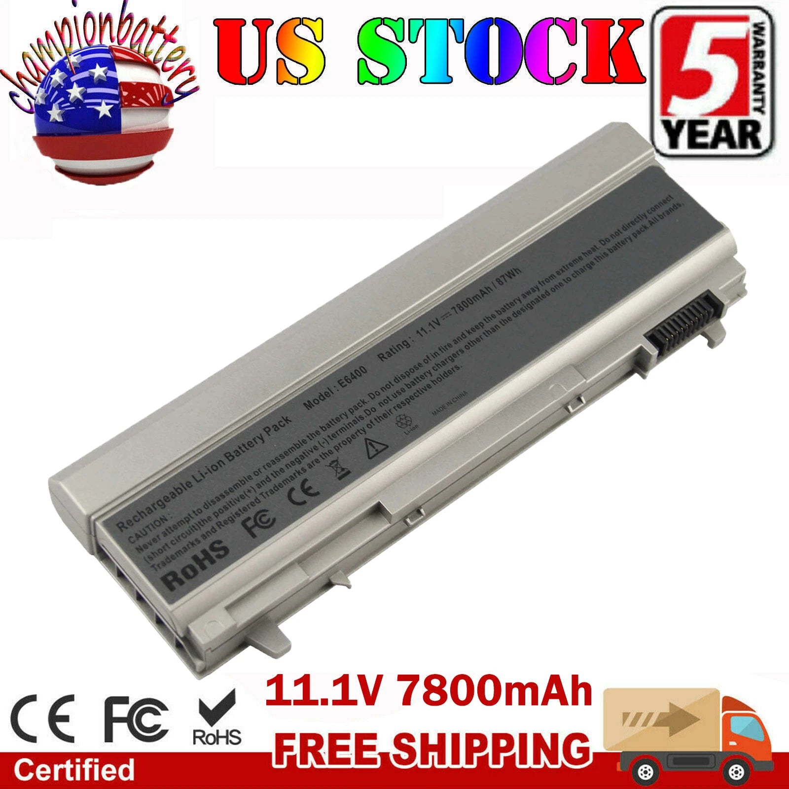 E6400 Battery for Dell Latitude E6410 E6500 E6510 PT434 MP303 4M529 W1193