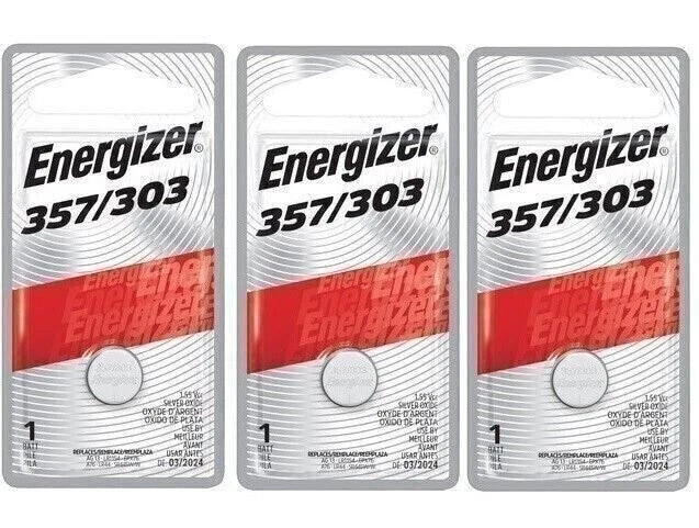 Energizer 357 Zero Mercury Silver Oxide Batteries 3 Pk