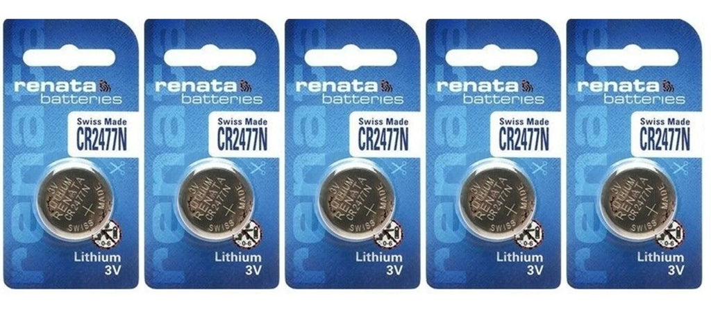 5 Renata CR2477N 3V Swiss Made Lithium Button Cell Battery