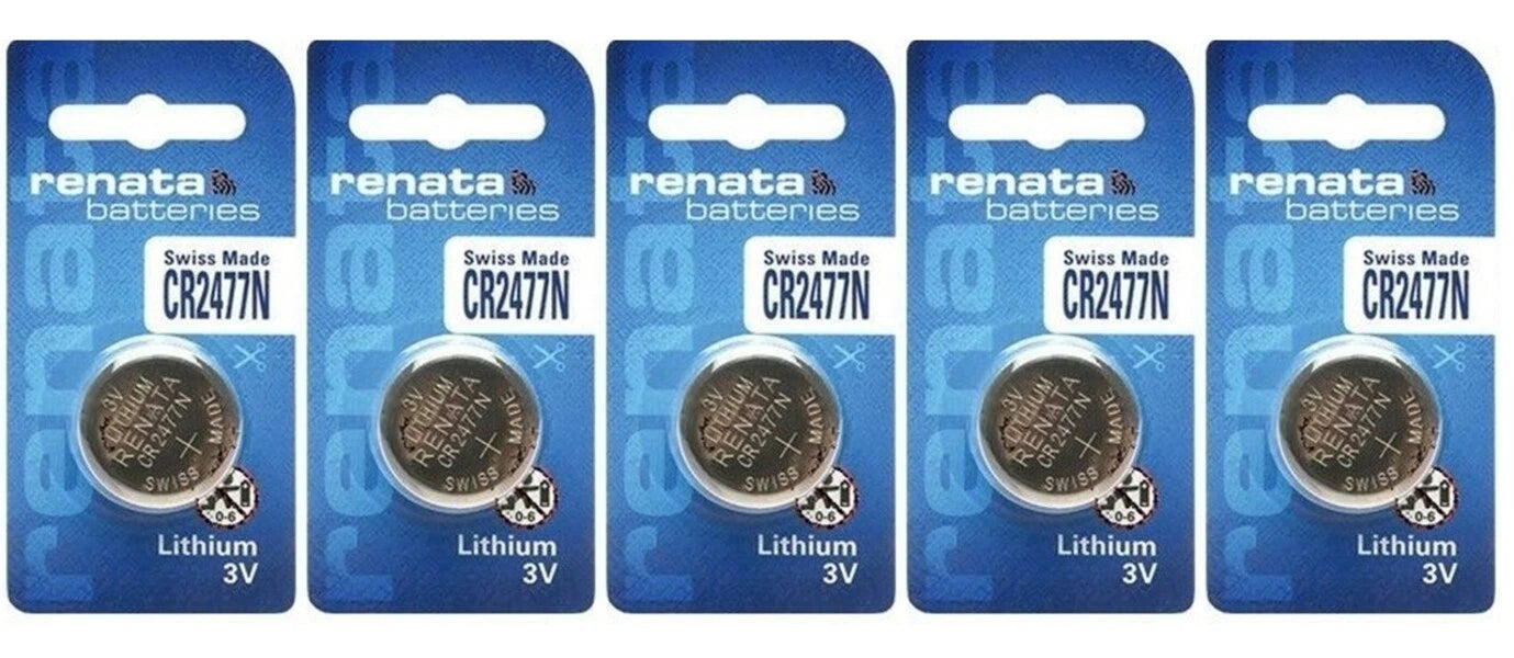 5 Renata CR2477N 3V Swiss Made Lithium Button Cell Battery
