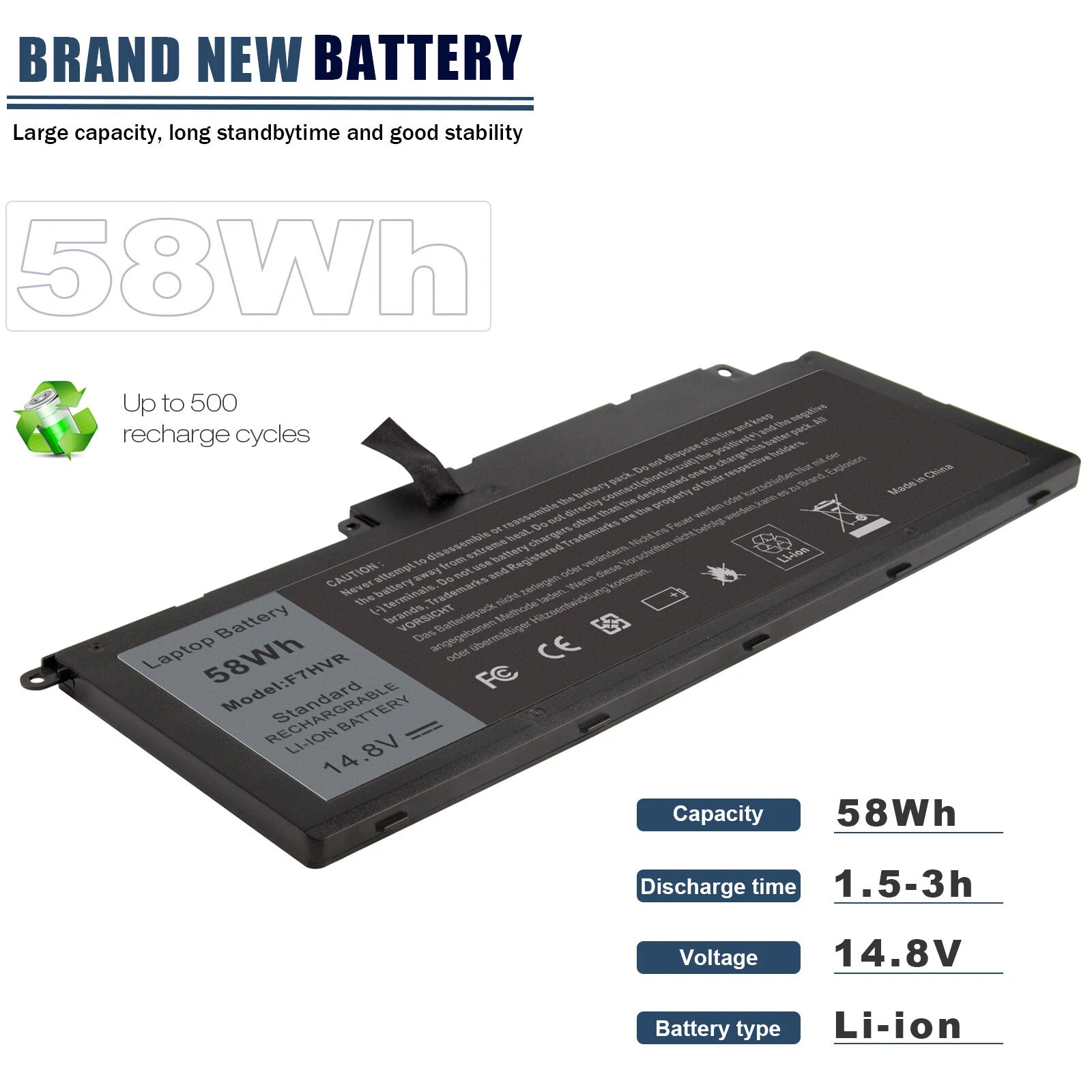 F7HVR Battery For DELL Inspiron 14-7437 15-7537 17-7737 Type N7437 N7537 062VNH