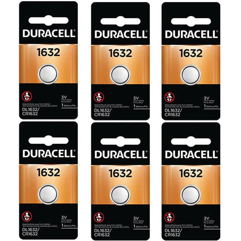 6 Pcs Duracell 1632 DL1632 CR1632 3V Lithium Coin Battery