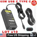 LOT x10 65W USB-C Power AC Adapter Charger for Dell Chromebook XPS Laptop TESTED