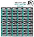 Murata 365 Button Cell Silver Oxide SR1116W Watch Battery Pack of 60 Batteries