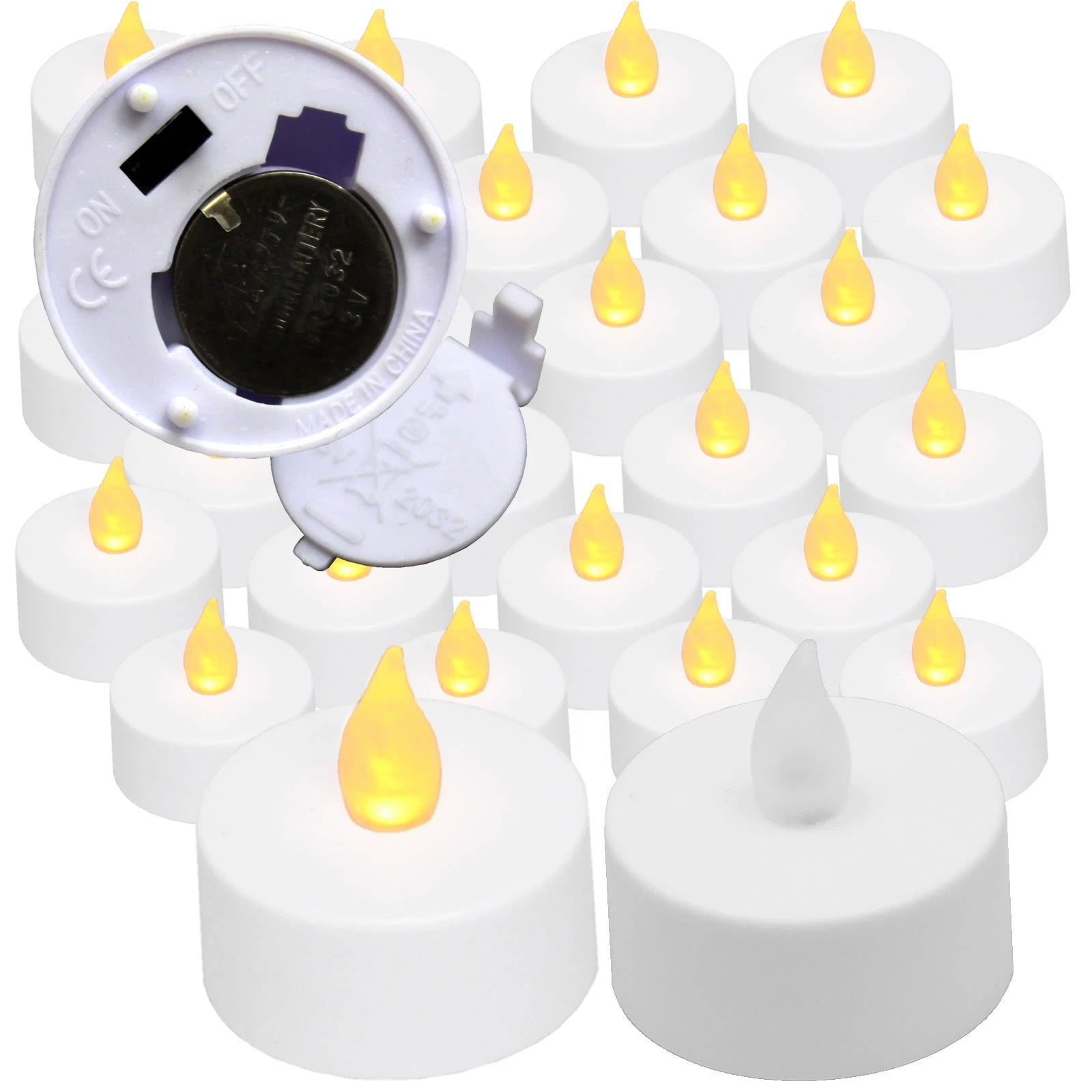 24 pieces Amber Led Tea Light Flameless Battery Candles Wedding Party Romantic