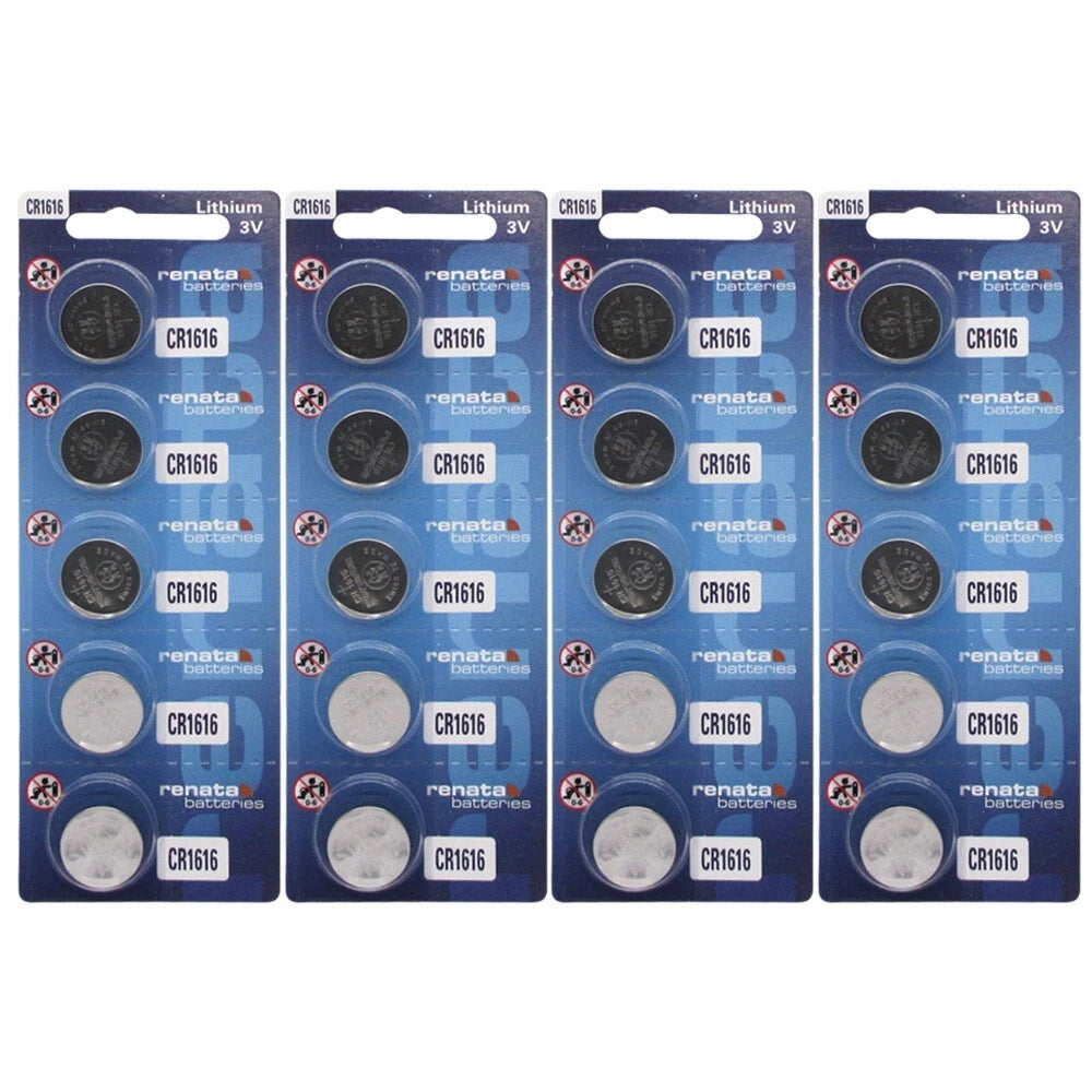 20 Renata CR1616 Replacement Batteries for Cayeye Sigma Knog Planet Bike & More
