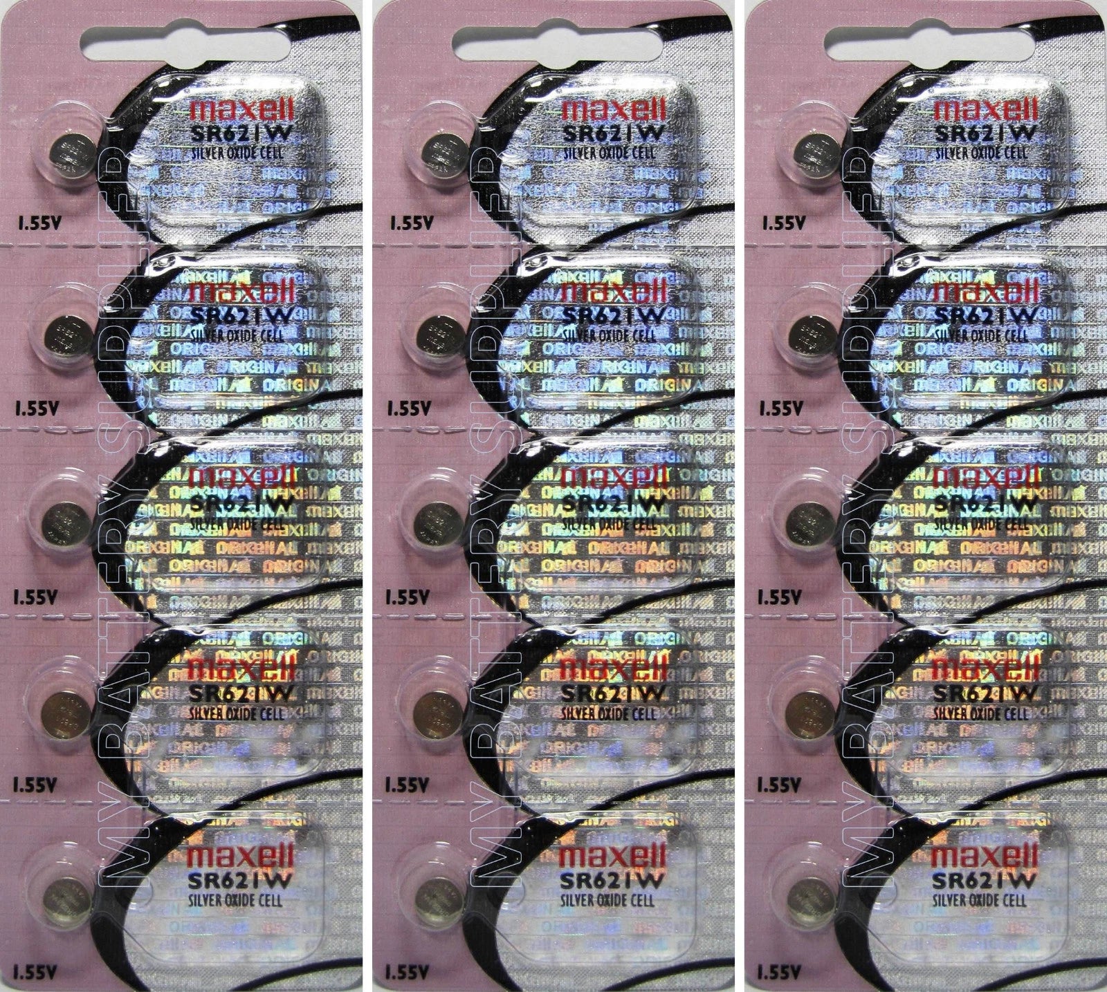 363 Maxell Watch Battery SR621W 15 Batteries