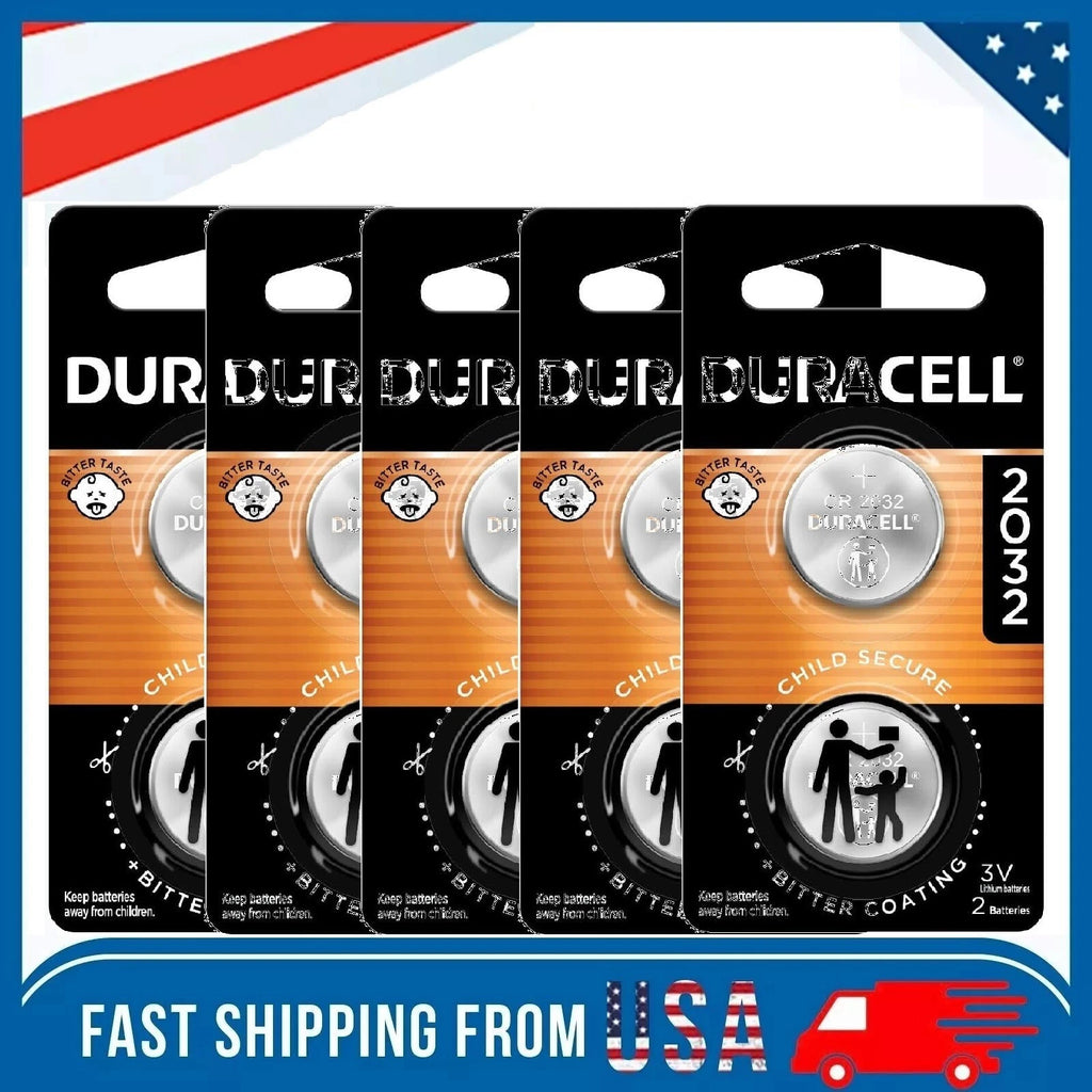 Duracell 2032 CR2032 DL2032 CR Lithium Button Cell Battery 10 Pack Exp. Jan 2034