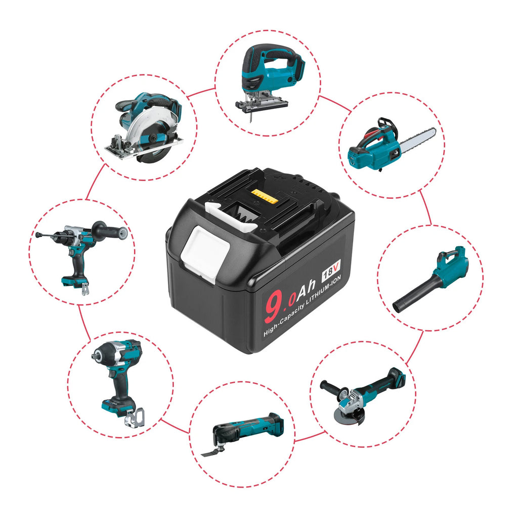 For Makita 18V 8.0Ah 12.0Ah Lithium-Ion Battery BL1890 BL1850 BL1860 LED Tools