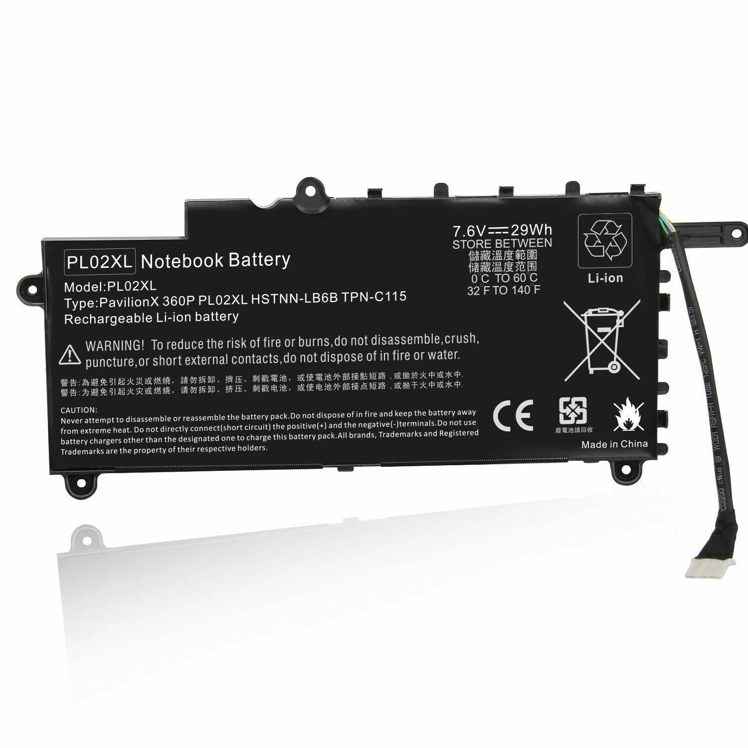 PL02XL Battery for HP Pavilion 11-n x360 11-n010dx 751875-001 751681-421 PC