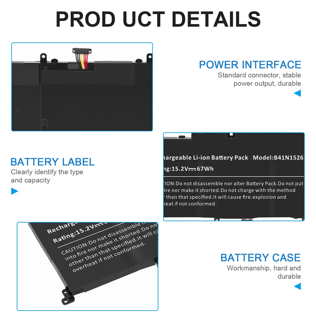 New Battery for Asus ROG Strix GL502 GL502V GL502VT GL502VM Laptop B41N1526 64Wh