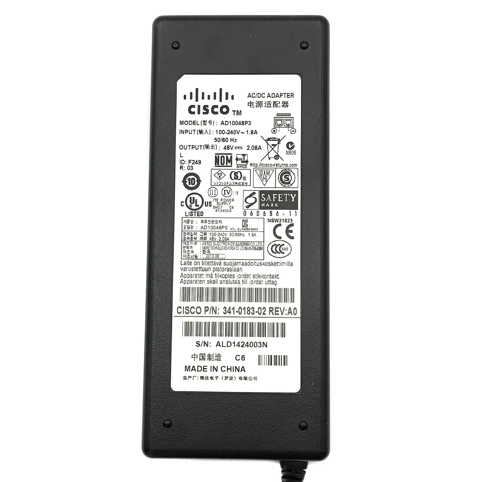 NEW Genuine Cisco ASA5505 48V AC Power Adapter Firewall Router Charger OEM