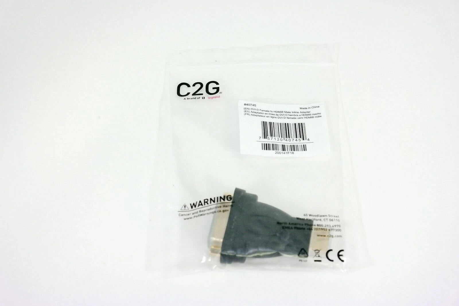 Lot of 50 New C2G DVI-D Link Female to HDMI Male Adapter for LCD Monitor PC