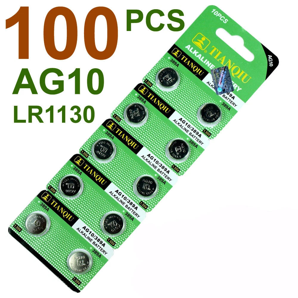 Wholesale 100 PCS AG10 LR1130 389 Alkaline 1.5V Button Cell Battery US Seller