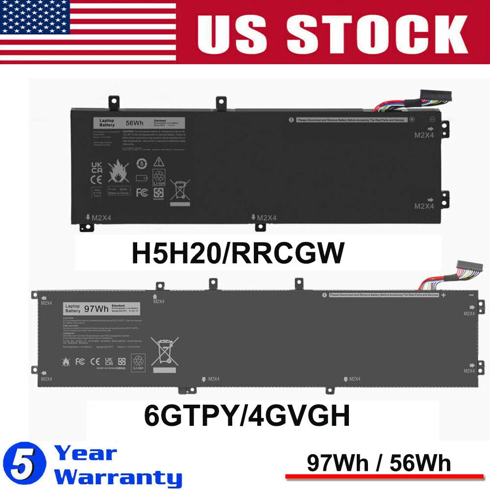 6GTPY H5H20 RRCGW Battery for Dell XPS 15 9570 9560 9550 Precsion 5530 5520 5510