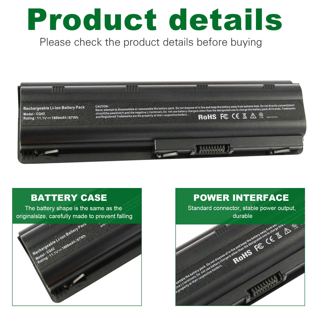 Notebook 9 Cell Battery for HP/Compaq MU06 MU09 593553-001 593554-001 G62 CQ42