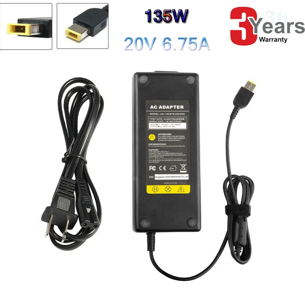 Laptop Charger AC Adapter 20V 6.75A 135W for Lenovo Ideapad Y50-70 Z710 45N0368