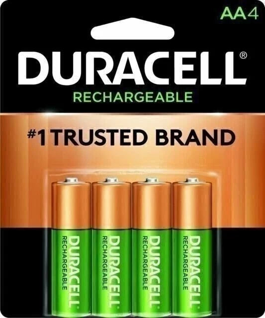 4 Duracell AA Rechargeable NiMH Batteries (2500 mAh, DX1500)