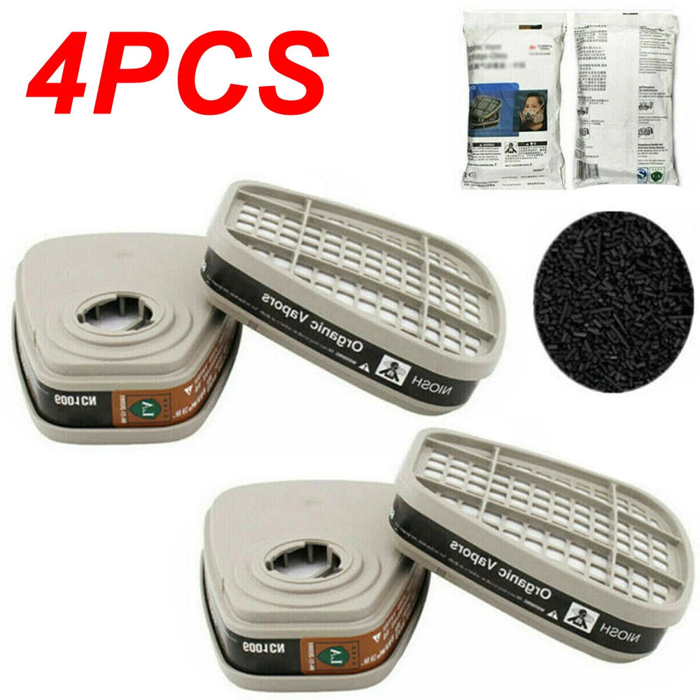 4X 6001CN Organic Vapor Respirator Filter Cartridge For 6300 6800 7502 Gas Mask